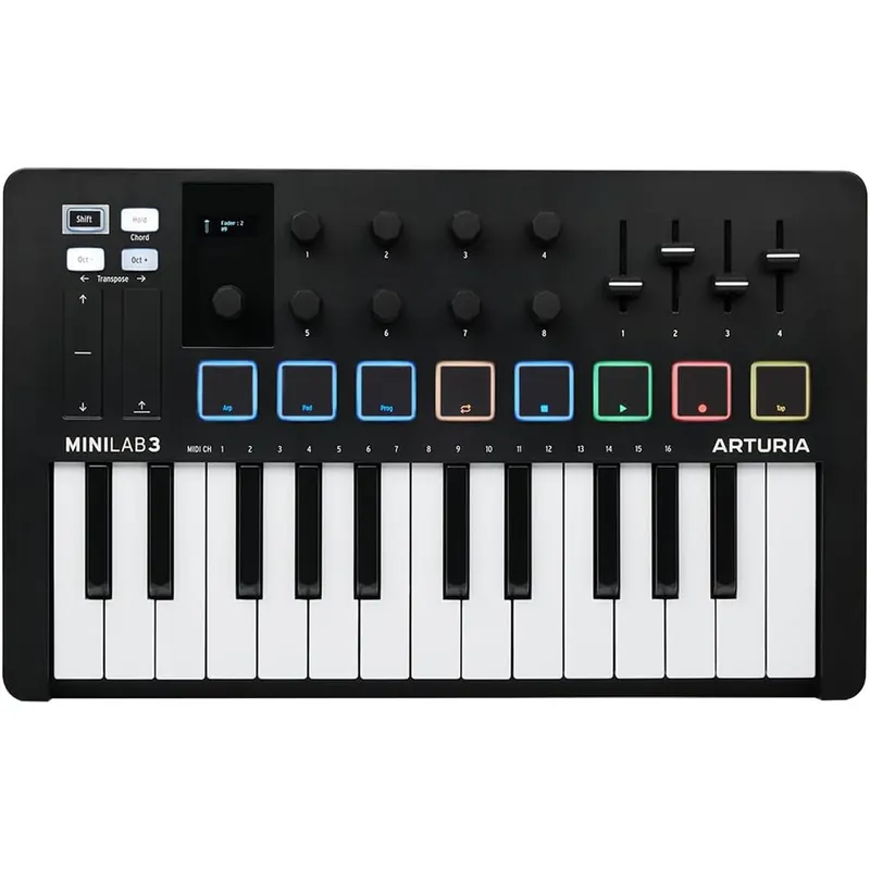Professional Grade Arturia MiniLab 3 25 Slim-key Controller - Black Edition
